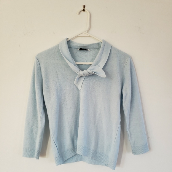 Helen Sue Sweaters - Vintage Baby Blue Handkerchief Sweater